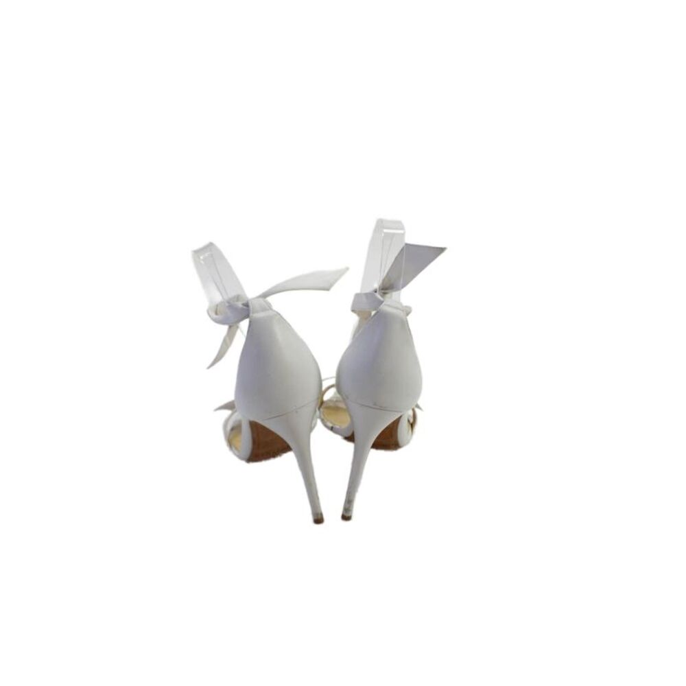Alexandre Birman Womens Leather Twist Knot Sandal Heels White Size 40 10 - Picture 3 of 5